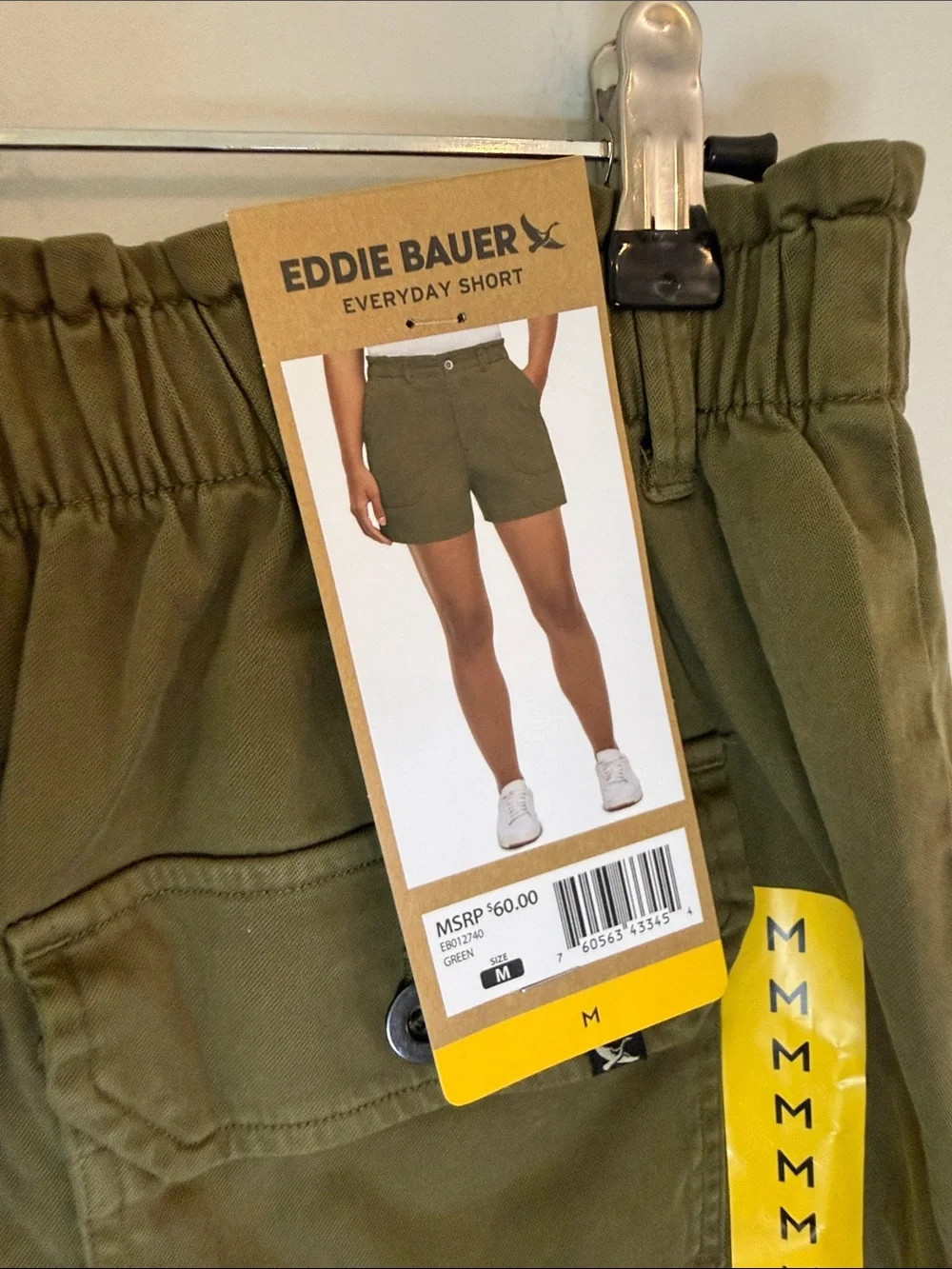 Eddie Bauer Olive Utility Cargo Shorts medium paperbag shorts